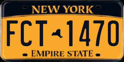 NY license plate FCT1470