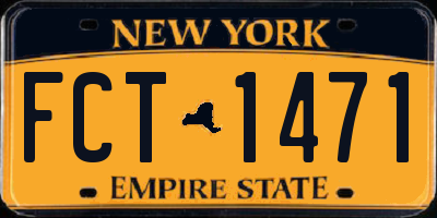 NY license plate FCT1471