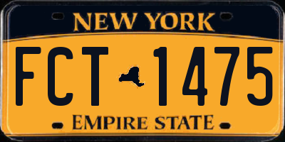 NY license plate FCT1475