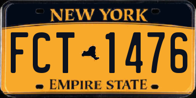 NY license plate FCT1476
