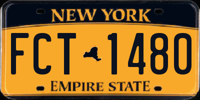 NY license plate FCT1480
