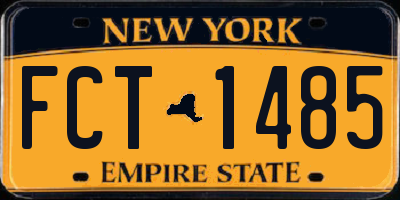 NY license plate FCT1485