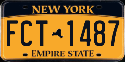 NY license plate FCT1487