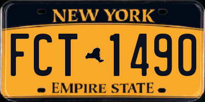 NY license plate FCT1490