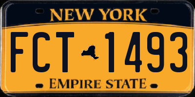 NY license plate FCT1493