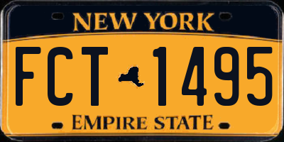 NY license plate FCT1495