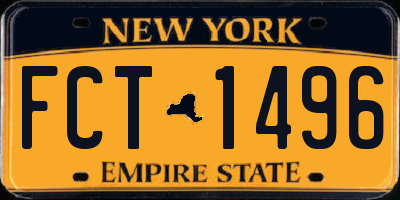 NY license plate FCT1496