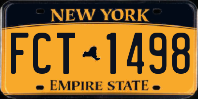 NY license plate FCT1498