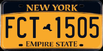 NY license plate FCT1505