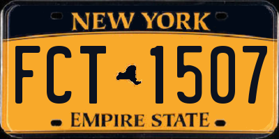 NY license plate FCT1507