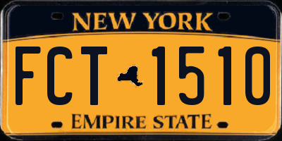 NY license plate FCT1510