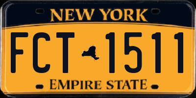 NY license plate FCT1511