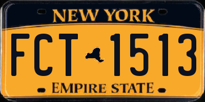 NY license plate FCT1513