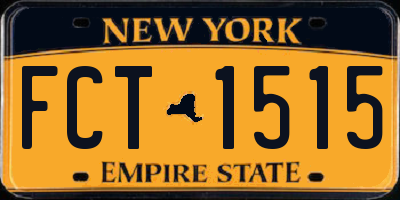 NY license plate FCT1515