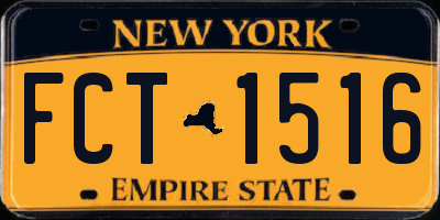 NY license plate FCT1516
