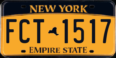 NY license plate FCT1517
