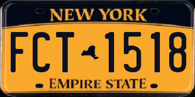 NY license plate FCT1518