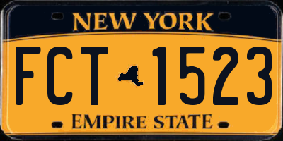 NY license plate FCT1523