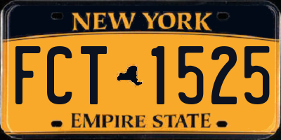 NY license plate FCT1525