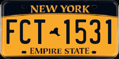 NY license plate FCT1531