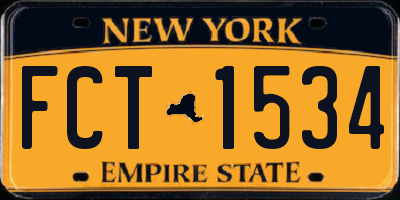 NY license plate FCT1534