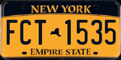NY license plate FCT1535