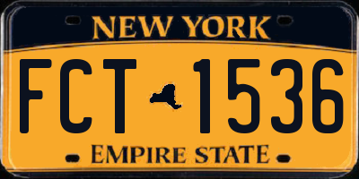 NY license plate FCT1536