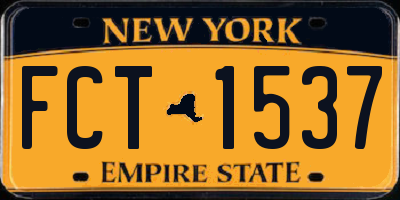 NY license plate FCT1537