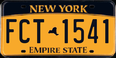 NY license plate FCT1541