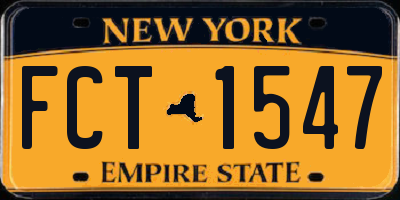 NY license plate FCT1547