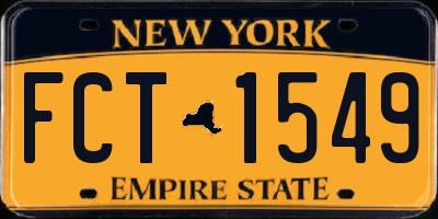 NY license plate FCT1549