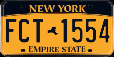 NY license plate FCT1554