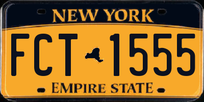 NY license plate FCT1555