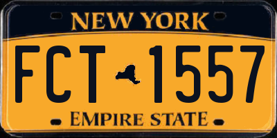 NY license plate FCT1557
