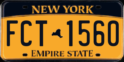 NY license plate FCT1560