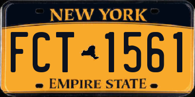 NY license plate FCT1561