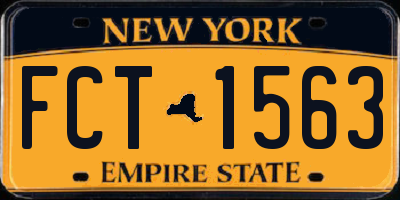 NY license plate FCT1563