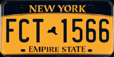 NY license plate FCT1566