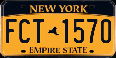 NY license plate FCT1570