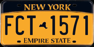 NY license plate FCT1571