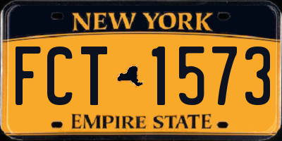 NY license plate FCT1573