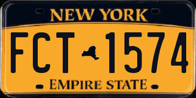 NY license plate FCT1574