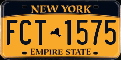 NY license plate FCT1575