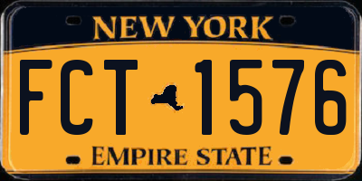 NY license plate FCT1576
