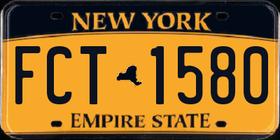 NY license plate FCT1580