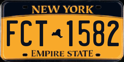 NY license plate FCT1582