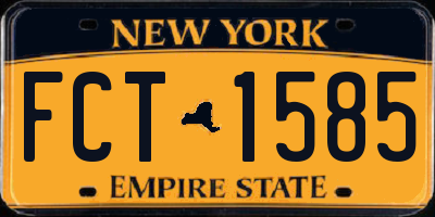 NY license plate FCT1585