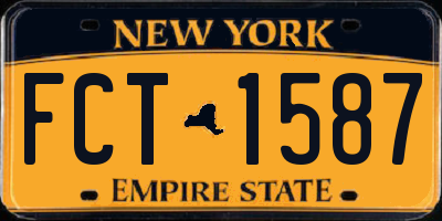 NY license plate FCT1587