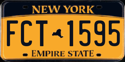 NY license plate FCT1595