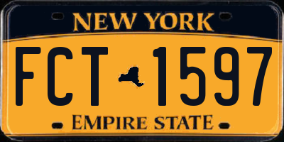 NY license plate FCT1597